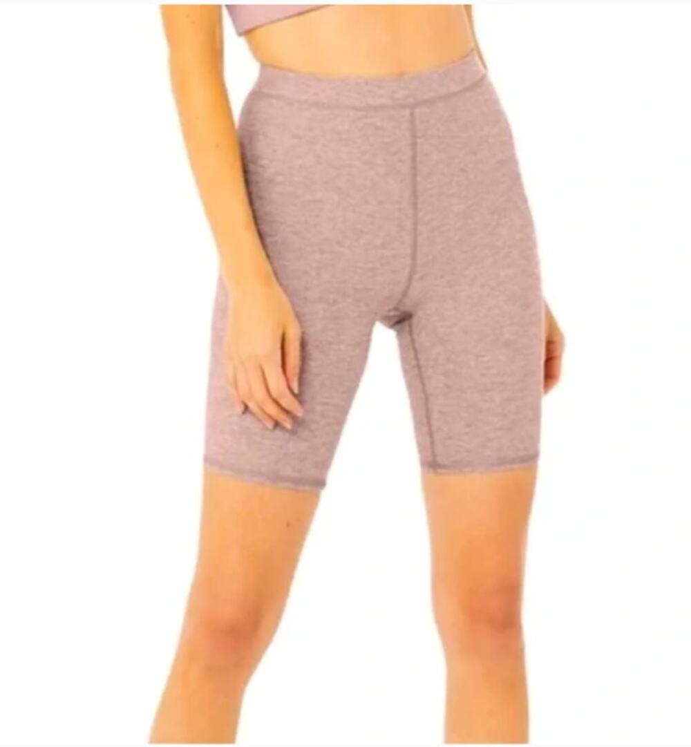 Alo Yoga High Waisted Mauve Alosoft Flow Bike Shorts Womens Small